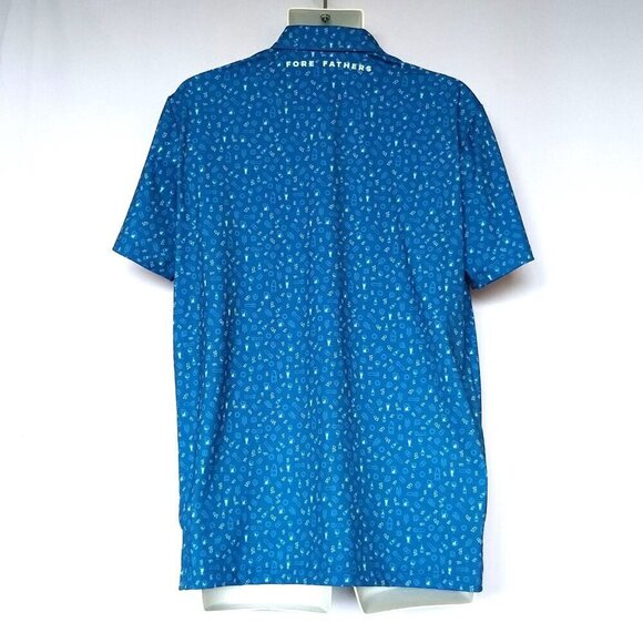 Fore Fathers Beer Me Polo Shirt Royal Blue Size Medium New NWT - Picture 2 of 5